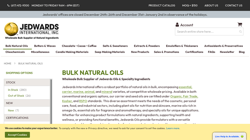 Bulk Natural Oils