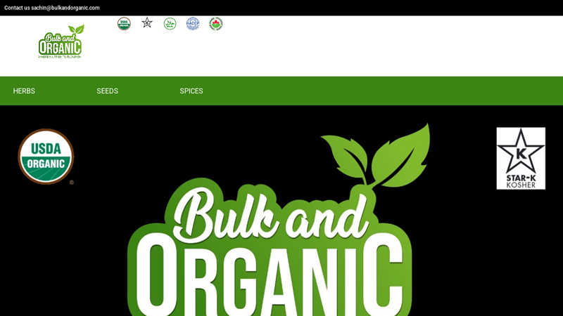 Bulk Organic Spices & Herbs Supplier USA