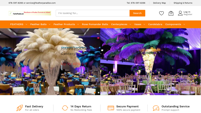 Bulk Ostrich Feathers For Sale in Atlanta FeatherParadise.com