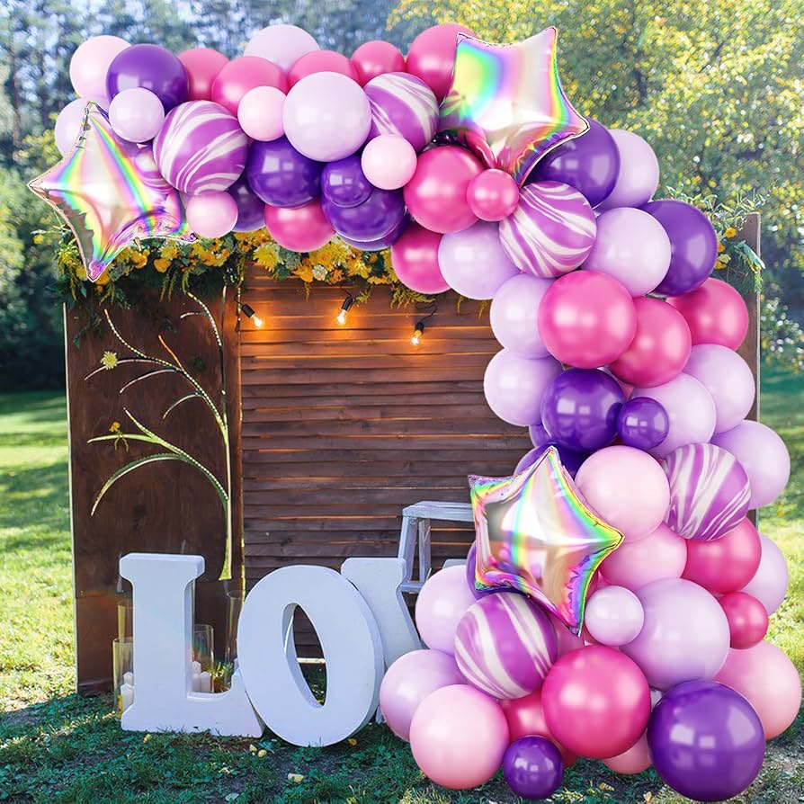 Bulk Pink and Purple Six Foot Balloon Arch Kit (6 Kits per Case)