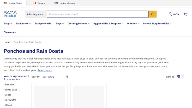 Bulk Ponchos and Rain Coats Collection