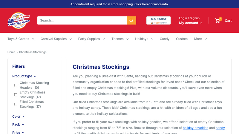 Bulk Prefilled Christmas Stockings
