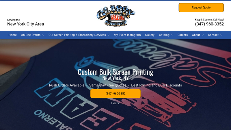 Bulk Screen Printing New York, NY custom t-shirts