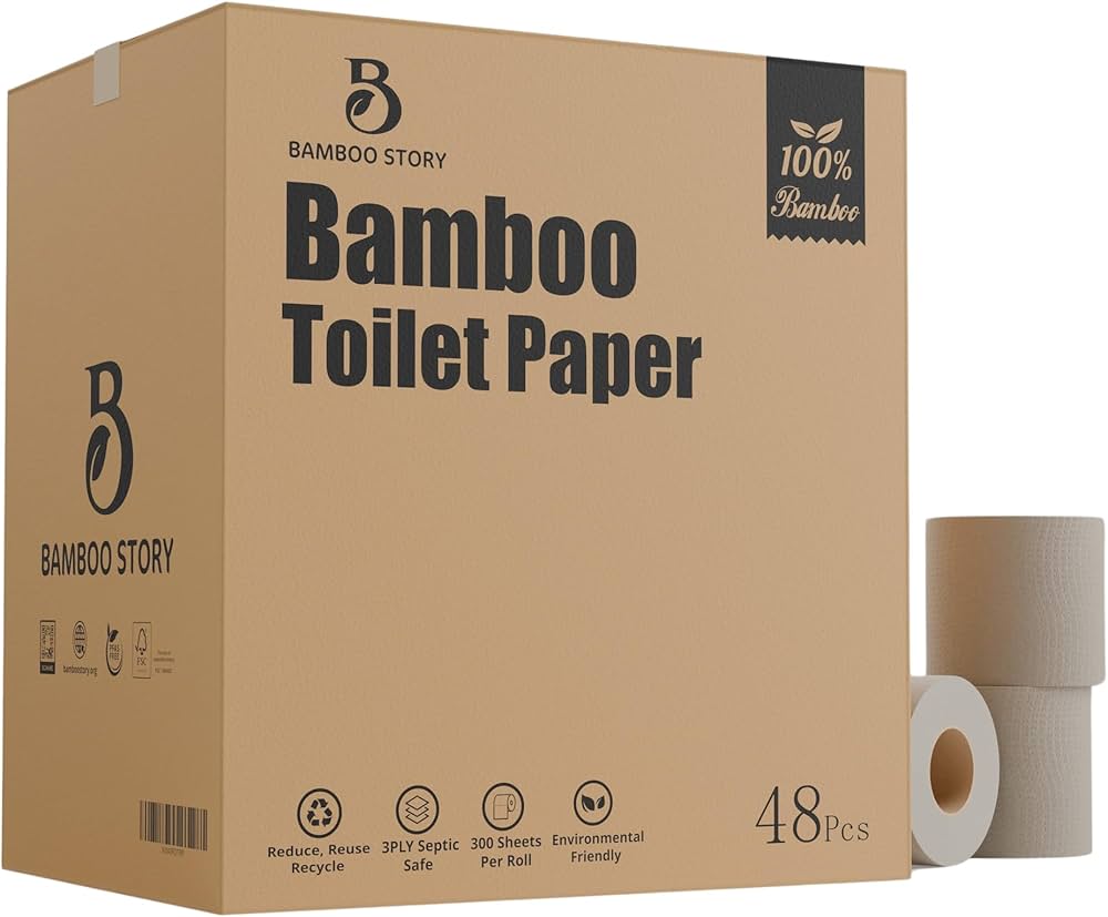 Bulk Toilet Paper - 48 Rolls, Bamboo, 3-Ply