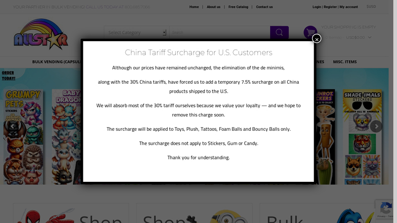 Bulk Vending Toys, Stickers & Tattoos, Vending Machines