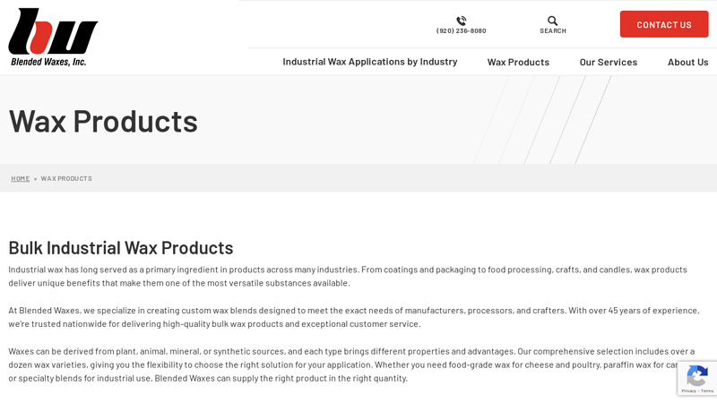 Bulk Wax Products for Industrial, Food, and Craft Applications