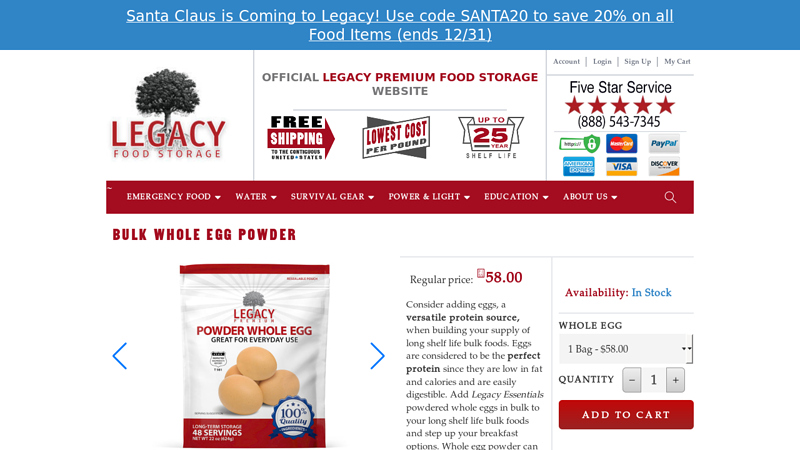 Bulk Whole Egg Powder