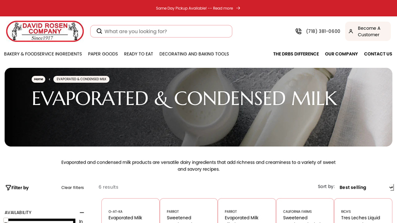 Bulk & Wholesale Evaporated & Condensed Milk