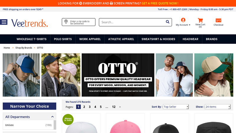 Bulk Wholesale OTTO Hats Supplier