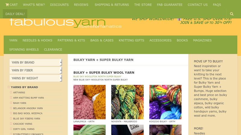 Bulky Yarn, Super Bulky Yarn + Jumbo Yarn at Fabulous Yarn