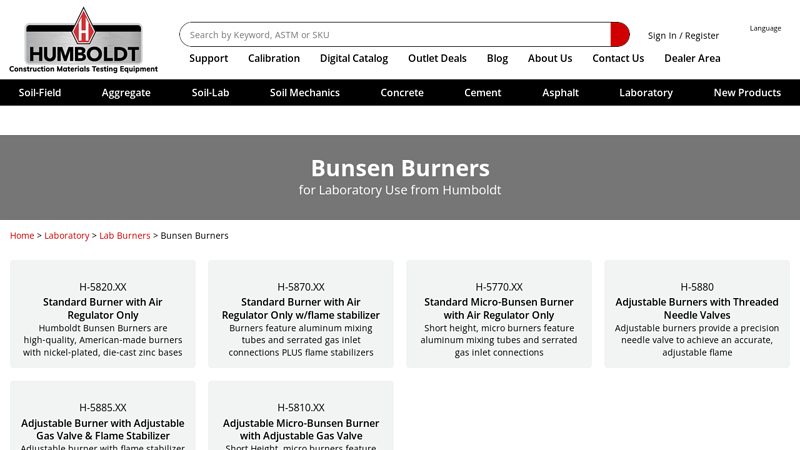 Bunsen Burners for Laboratory Use