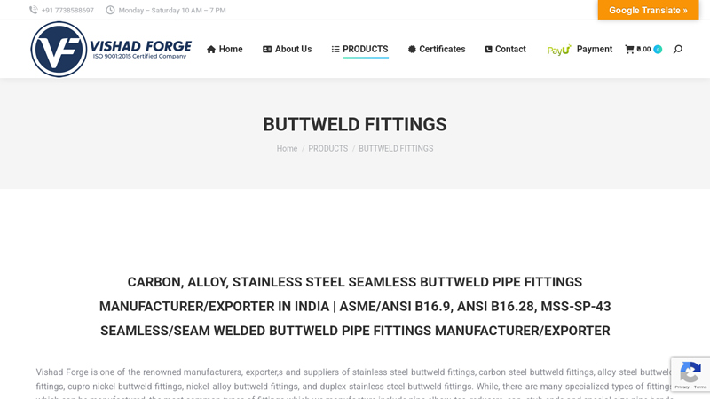 BUTTWELD FITTINGS