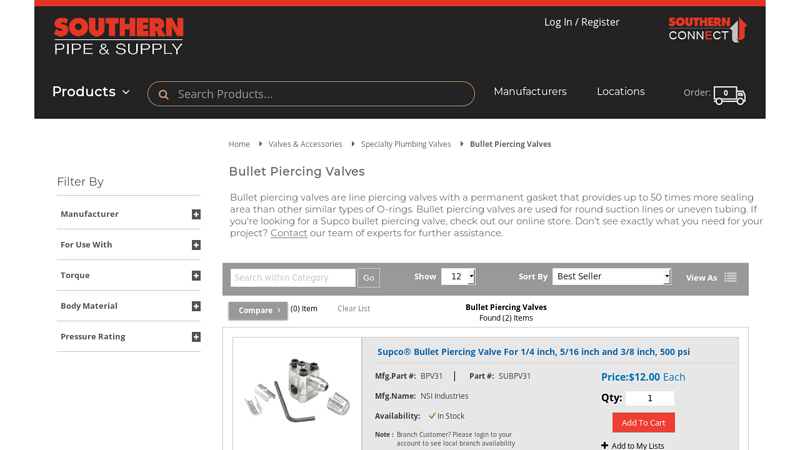Buy a Supco Bullet Piercing Valve Online