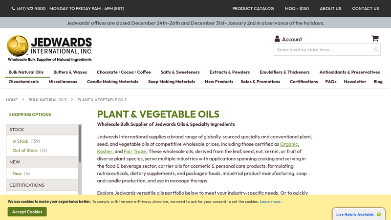 Buy Bulk - Plant Oils