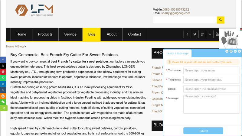 Buy Commercial Best French Fry Cutter for Sweet Potatoes