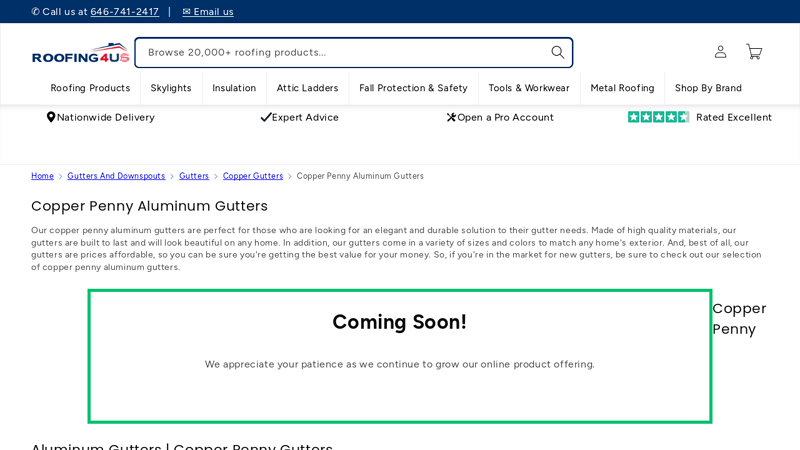 Buy Copper Penny Aluminum Gutters