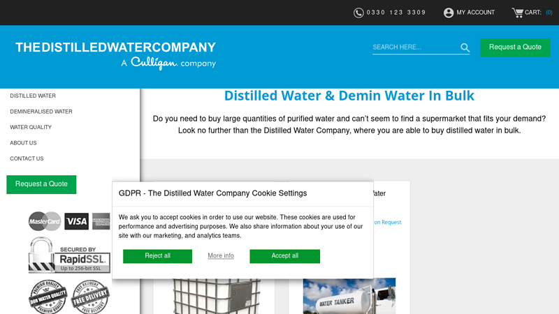 Buy Demineralised and Distilled Water in Bulk