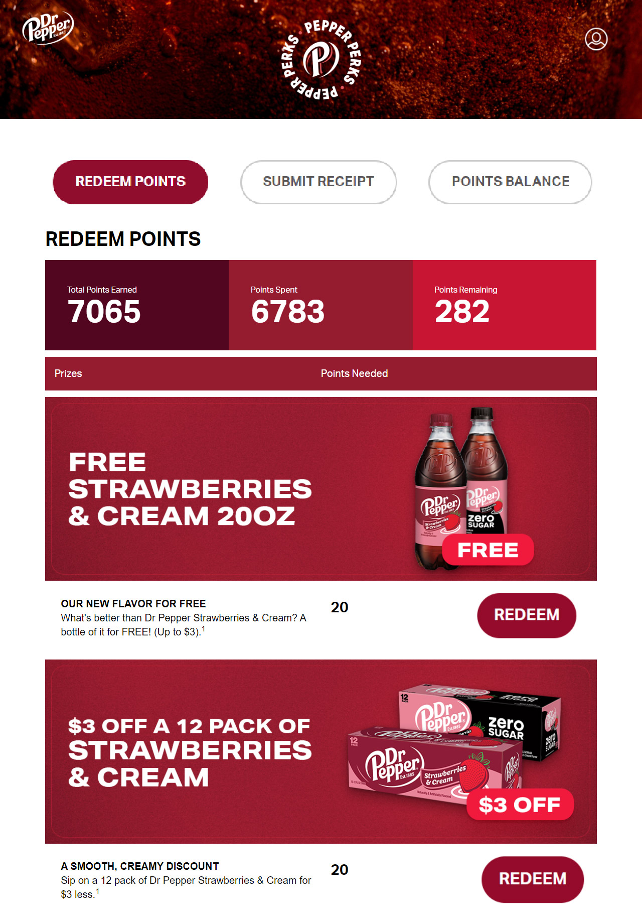 Buy Dr Pepper. Earn Pepper Perks Points.