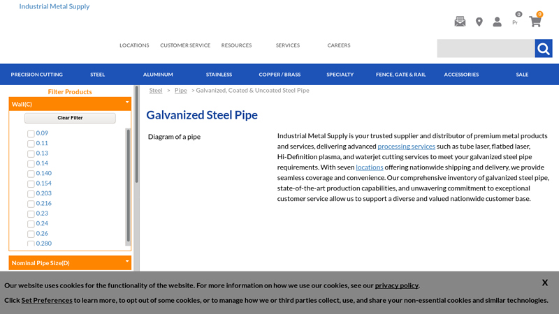 Buy Galvanized Steel Pipe Online