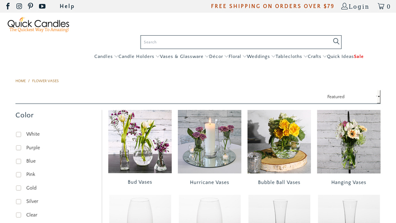 Buy Glass Flower & Bud Vases in Bulk