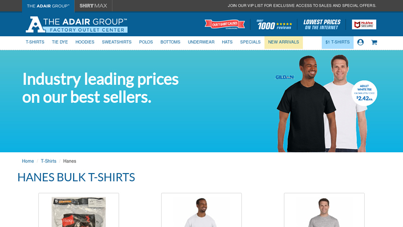 Buy Hanes T-Shirts in Bulk at Wholesale Prices