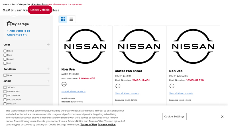 Buy Nissan Keys & Transponders Online