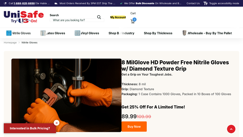 Buy Nitrile Gloves, Wholesale & Bulk, Lowest Prices