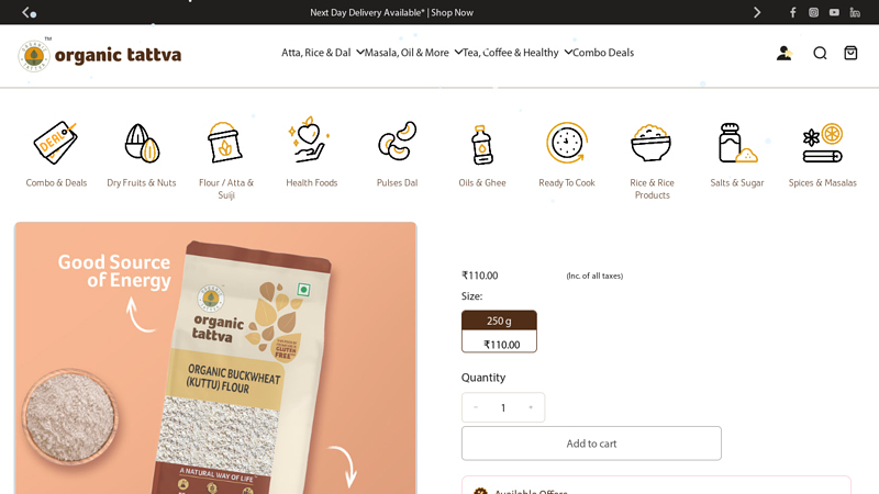 Buy Organic Buckwheat (Kuttu) Flour Online – Gluten