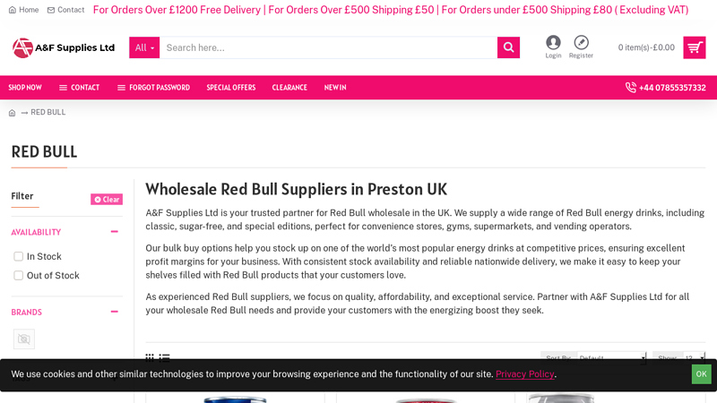 Buy Red Bull in Bulk & Wholesale at Competitive Prices in Preston UK