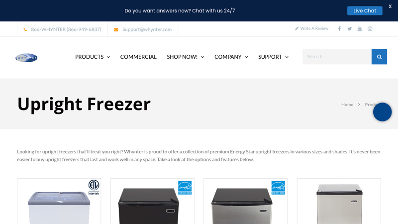 Buy Upright Freezers