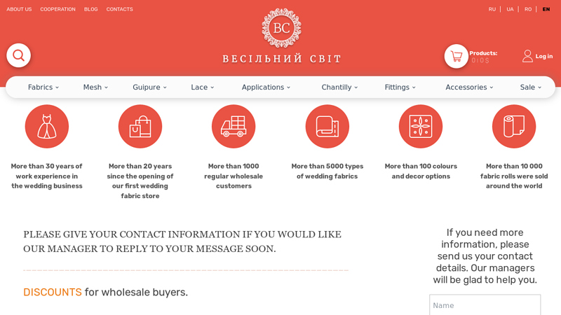 Buy wedding textile fabrics wholesale from the manufacturer