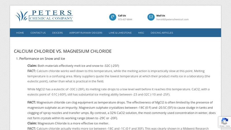Calcium Chloride vs. Magnesium Chloride