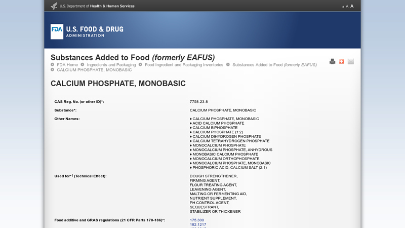 calcium phosphate, monobasic