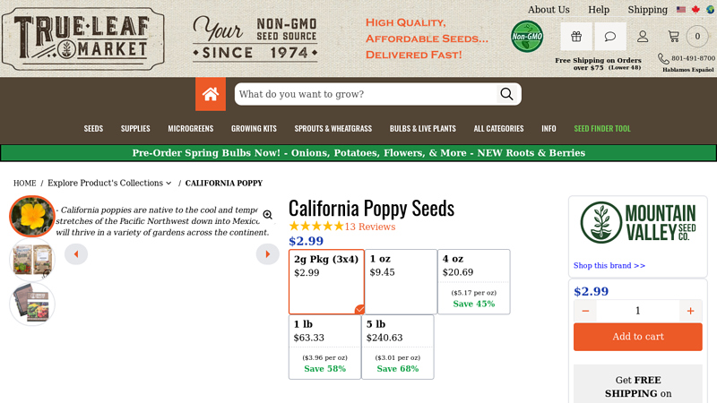 California Poppy Seeds