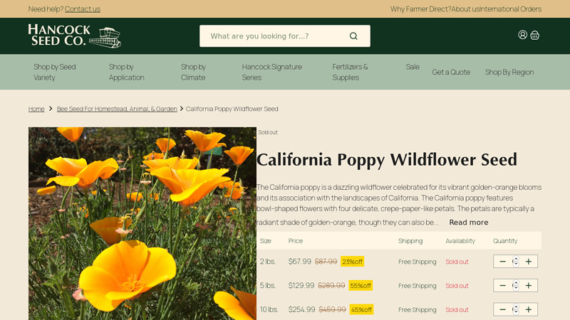 California Poppy Wildflower Seed