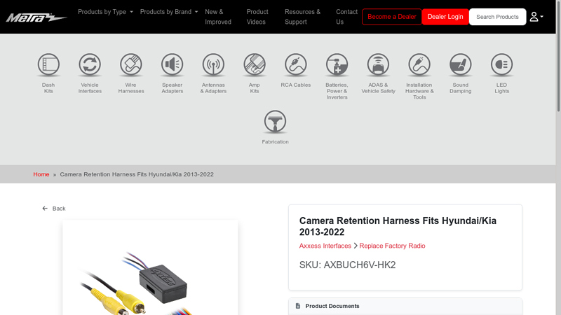 Camera Retention Harness Fits Hyundai/Kia 2013