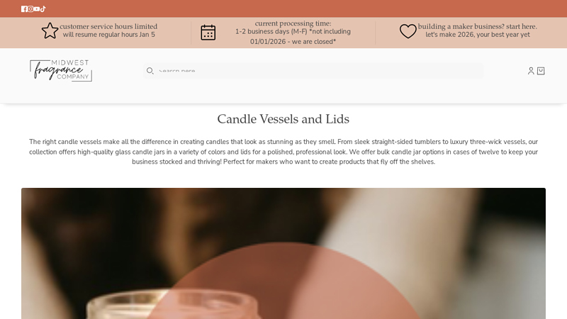 Candle Vessels And Lids