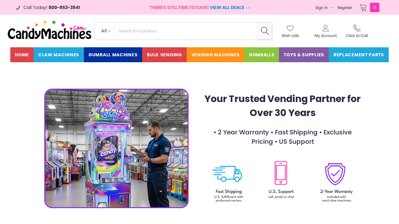 Candy and Amusement Vending Machines and Supplies; Bulk ...