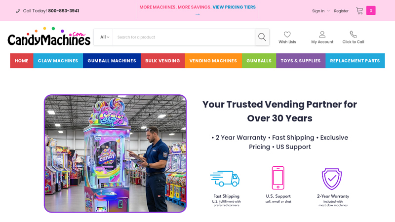 Candy and Amusement Vending Machines and Supplies; Bulk ...