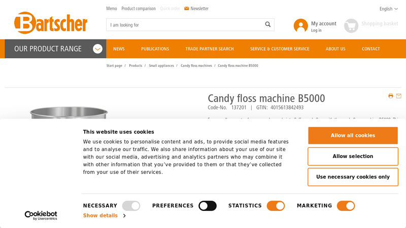 Candy floss machine B5000