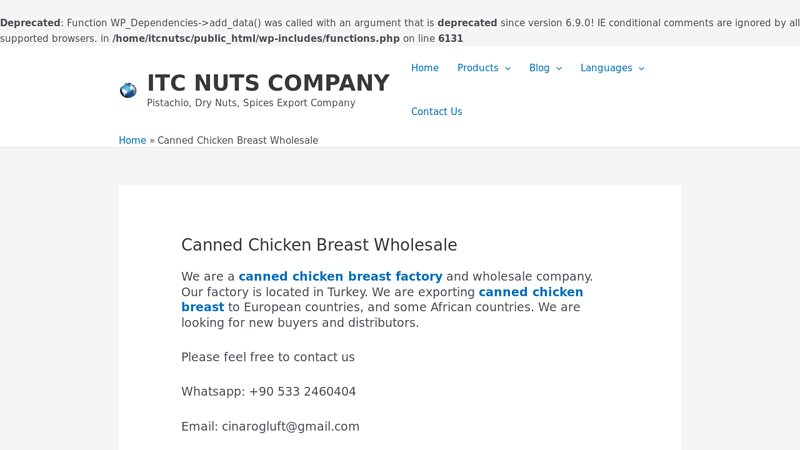 Canned Chicken Breast Factory And Wholesaler Company