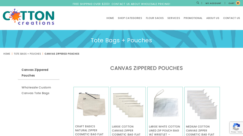 Canvas Zippered Pouches & Bags For Makeup