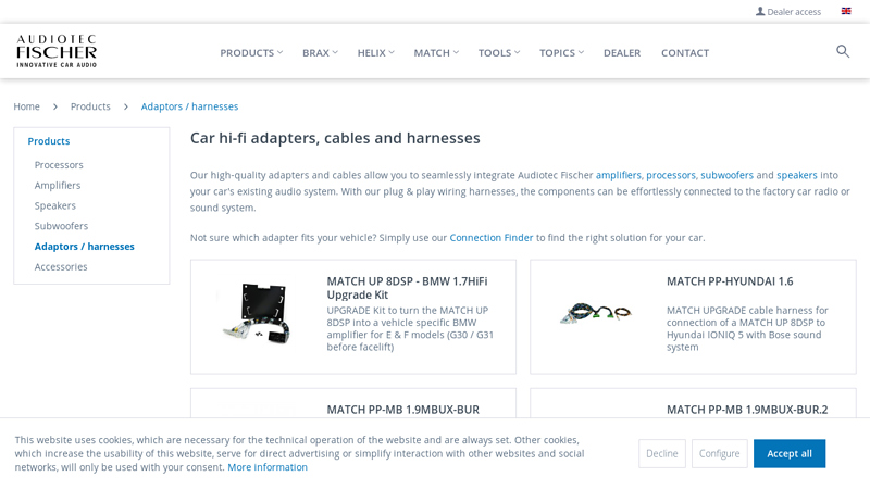 Car Hifi adapters, cables and harnesses