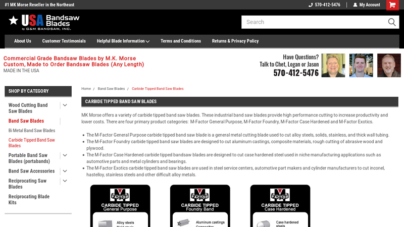 Carbide Tipped Band Saw Blades