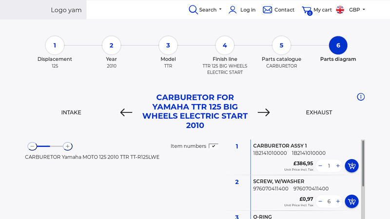 Carburetor for Yamaha TTR 125 BIG WHEELS ELECTRIC START ...