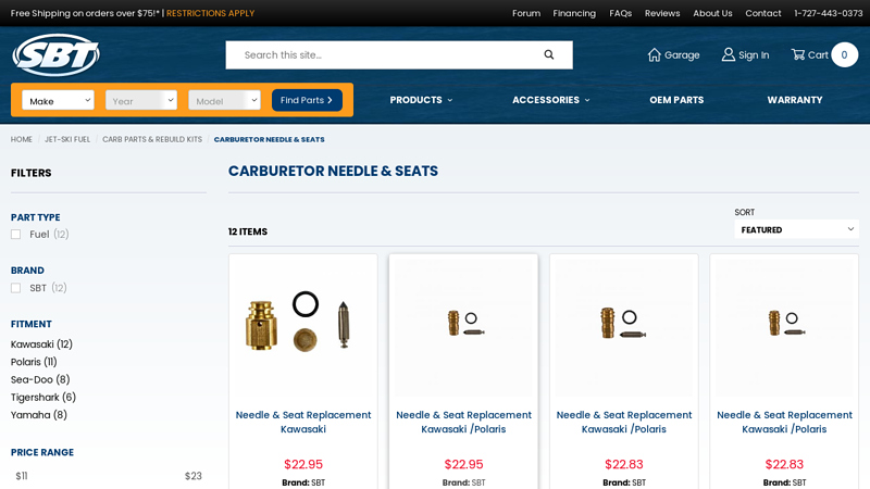 Carburetor Needle & Seats