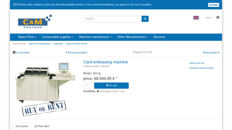 Card embossing machine