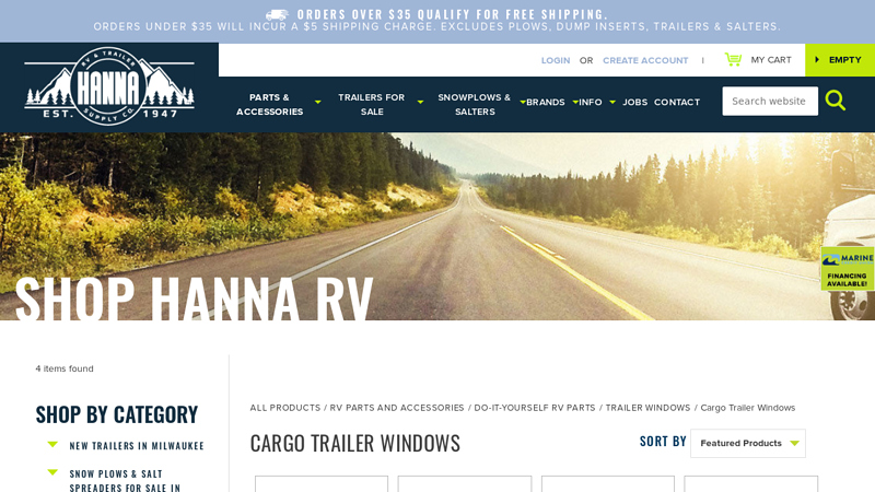 Cargo Trailer Windows