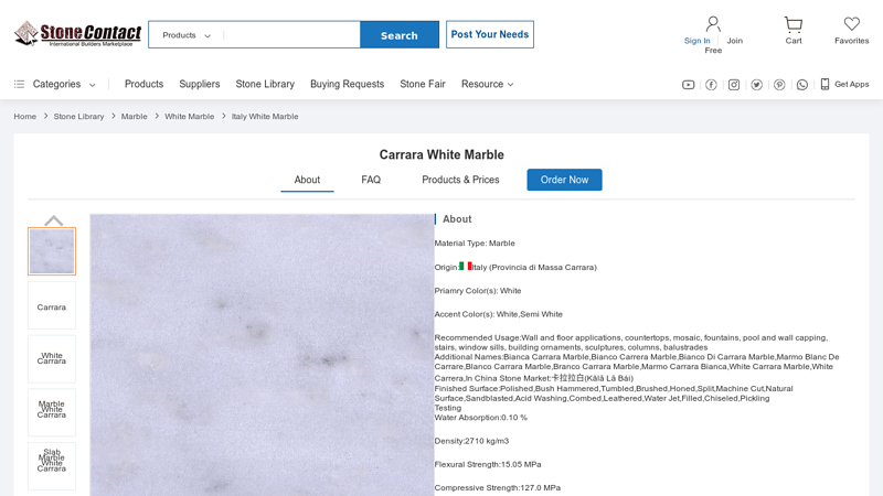 Carrara White Marble