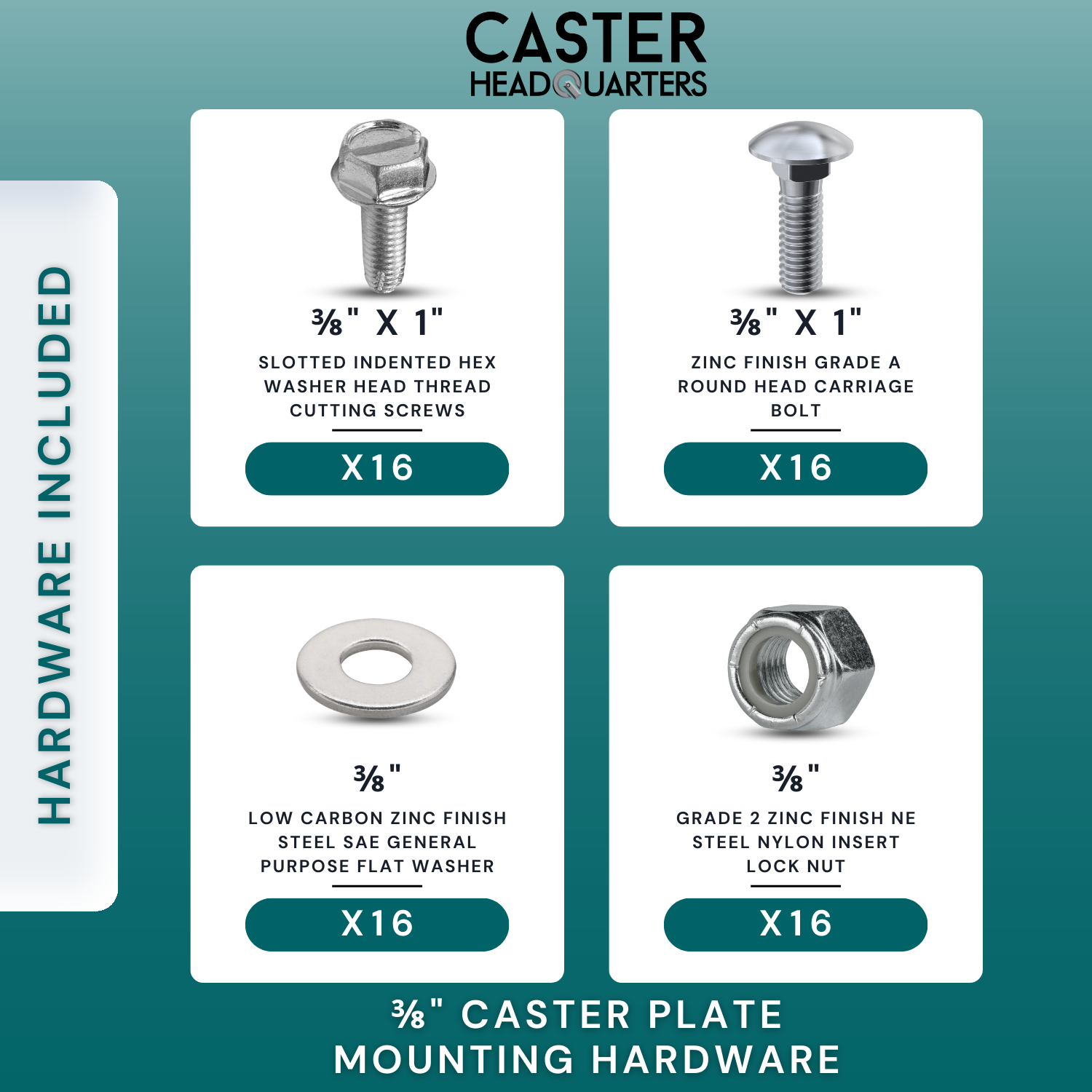 Caster Plate Mounting Hardware & Bolts